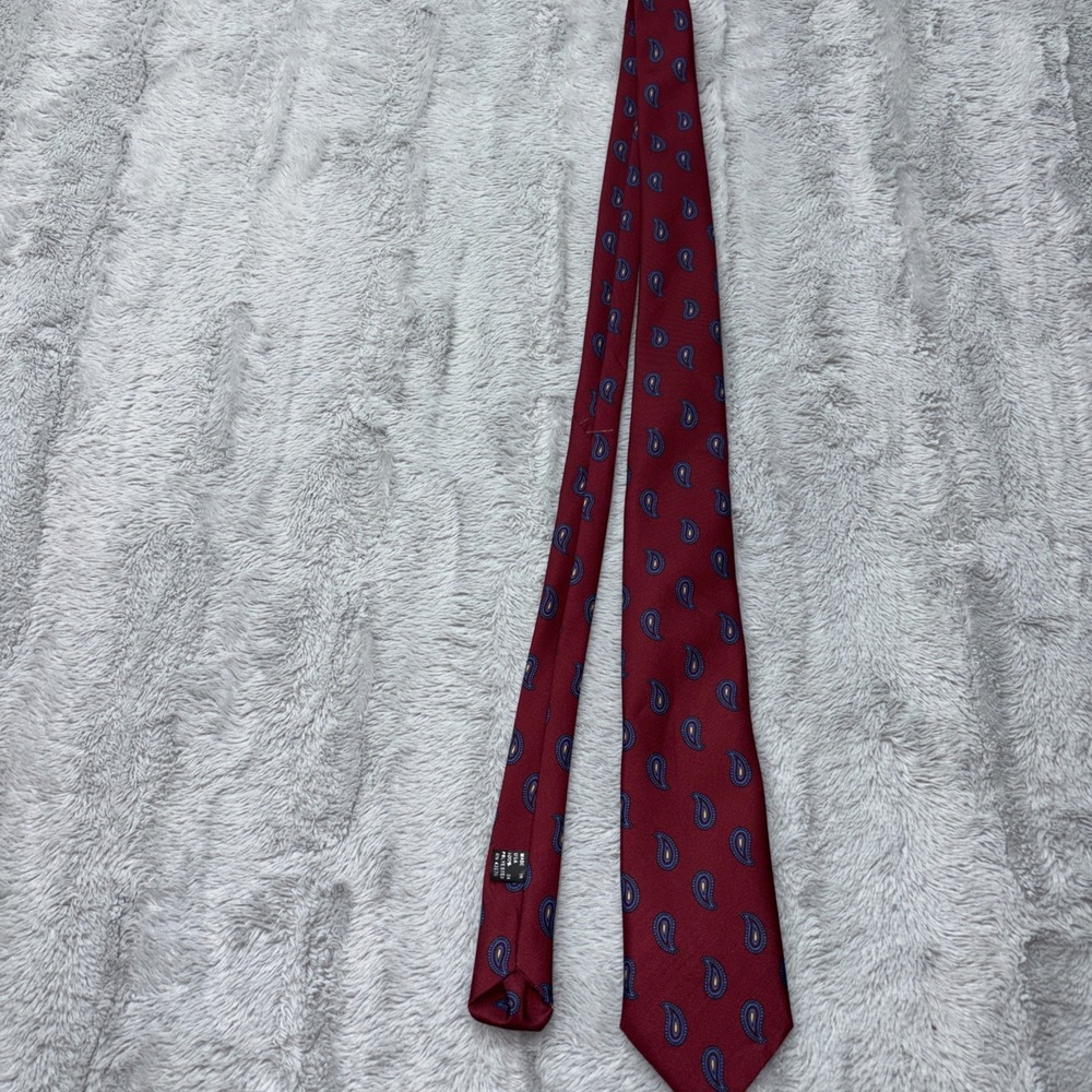 Vintage Blair Red‎ and Blue Paisley polyester Tie